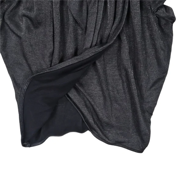 Armani Exchange Dress Black Mettalic Draped Gathered Belt Size XS - Picture 8 of 14